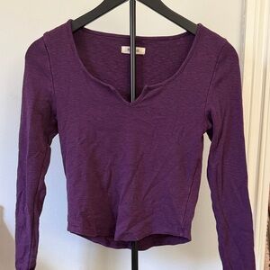 Madewell purple long sleeve top